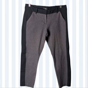 Vintage Mossimo Grey Black Mid Rise Stretch Cropped Tuxedo Trousers Size 12